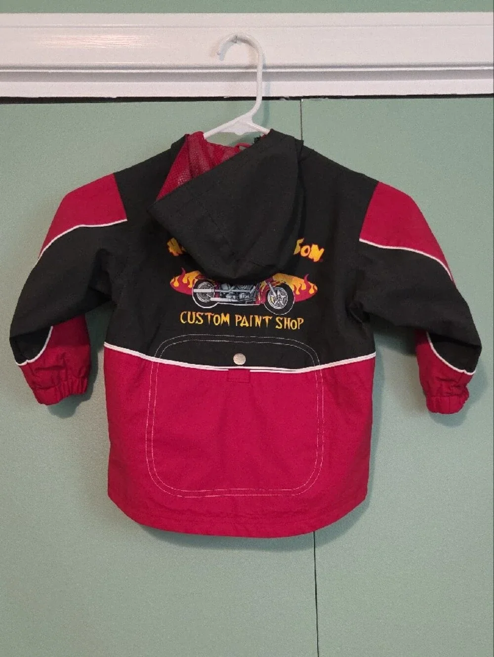Harley Davidson Kids Black Red Hooded Jacket Size 3t